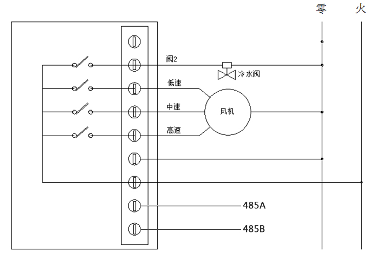 485联网型房间温控器接线图